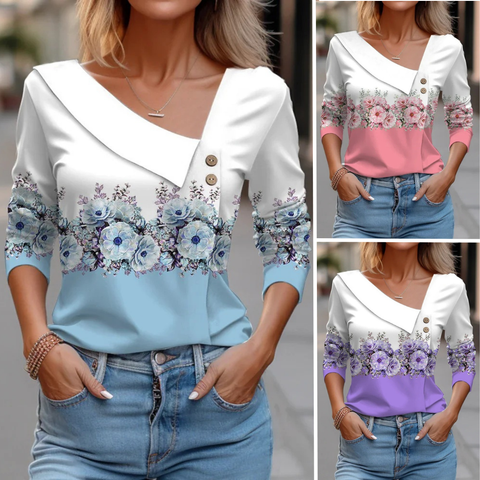 Mira™ - Patterned Long Sleeve Blouse