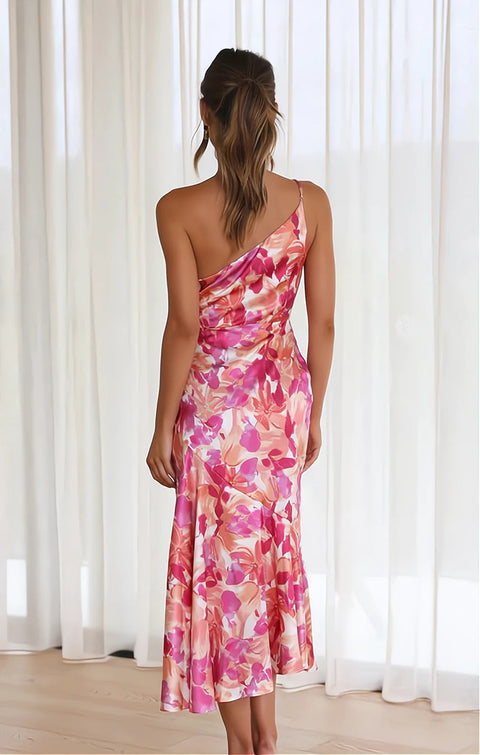 Laila | Floral Satin Dress