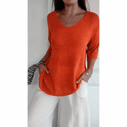 Loraine - Chic V-Neck Blouse
