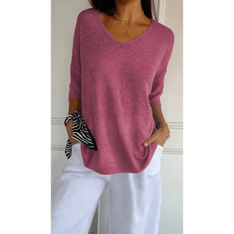 Loraine - Chic V-Neck Blouse