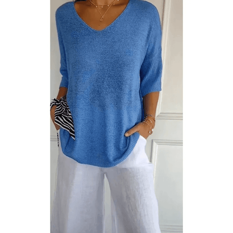Loraine - Chic V-Neck Blouse