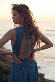 Petra | Open-Back Denim Dress