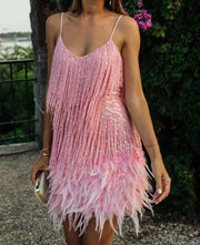 Marina | Party Dress with Sequins and Fringes