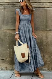 Sophie™ - Chic Plaid Maxi Dress