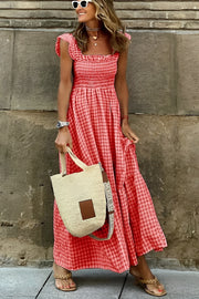 Sophie™ - Chic Plaid Maxi Dress