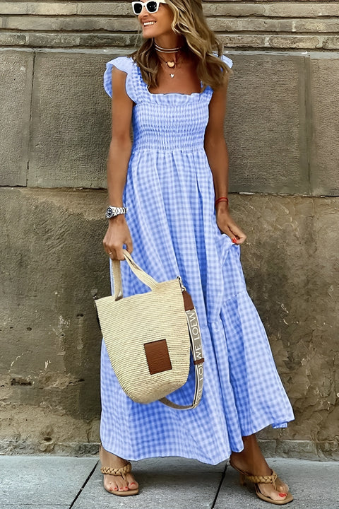 Sophie™ - Chic Plaid Maxi Dress