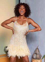 Marina | Party Dress with Sequins and Fringes