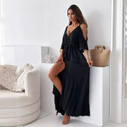 Avery™ - Chic V-Neck Dress with Side Slit