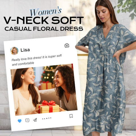 Amira – Soft V-Neck Floral Midi Dress