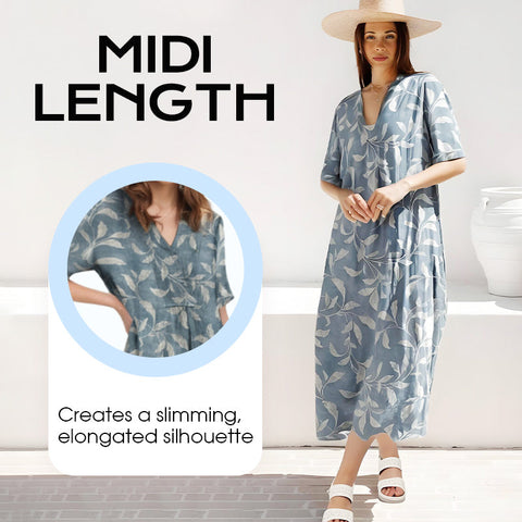 Amira – Soft V-Neck Floral Midi Dress