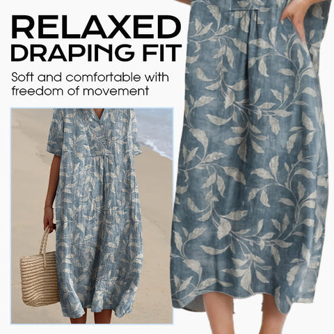 Amira – Soft V-Neck Floral Midi Dress