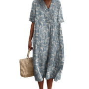 Amira – Soft V-Neck Floral Midi Dress