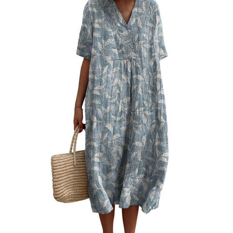 Amira – Soft V-Neck Floral Midi Dress