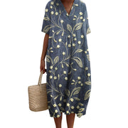 Amira – Soft V-Neck Floral Midi Dress